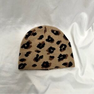 NWT Madewell Merino Wool Ribbed Beanie in Painted Leopard